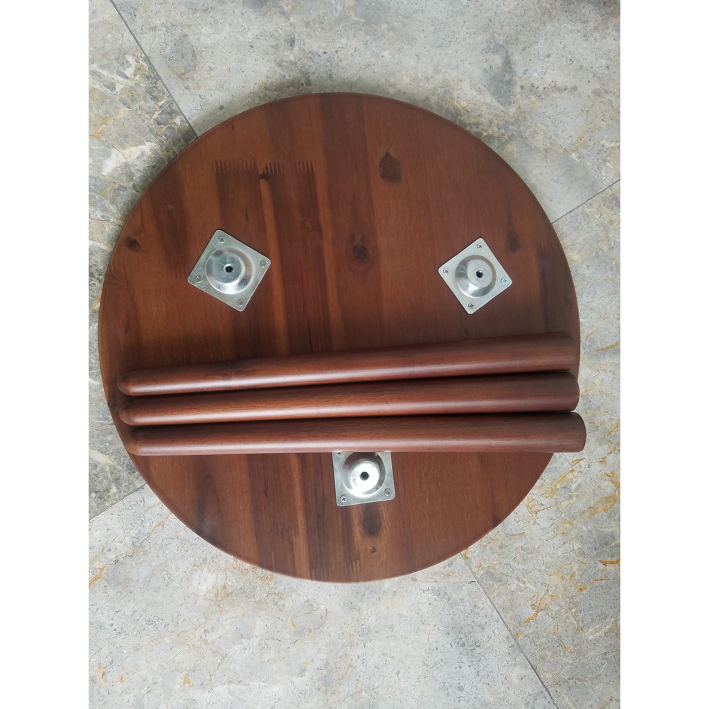 TABLE 50R Bàn tròn gỗ tự nhiên - bàn tròn 3 chân gỗ tự nhiên cao 45 cm - Bàn tự lắp ráp UStyle