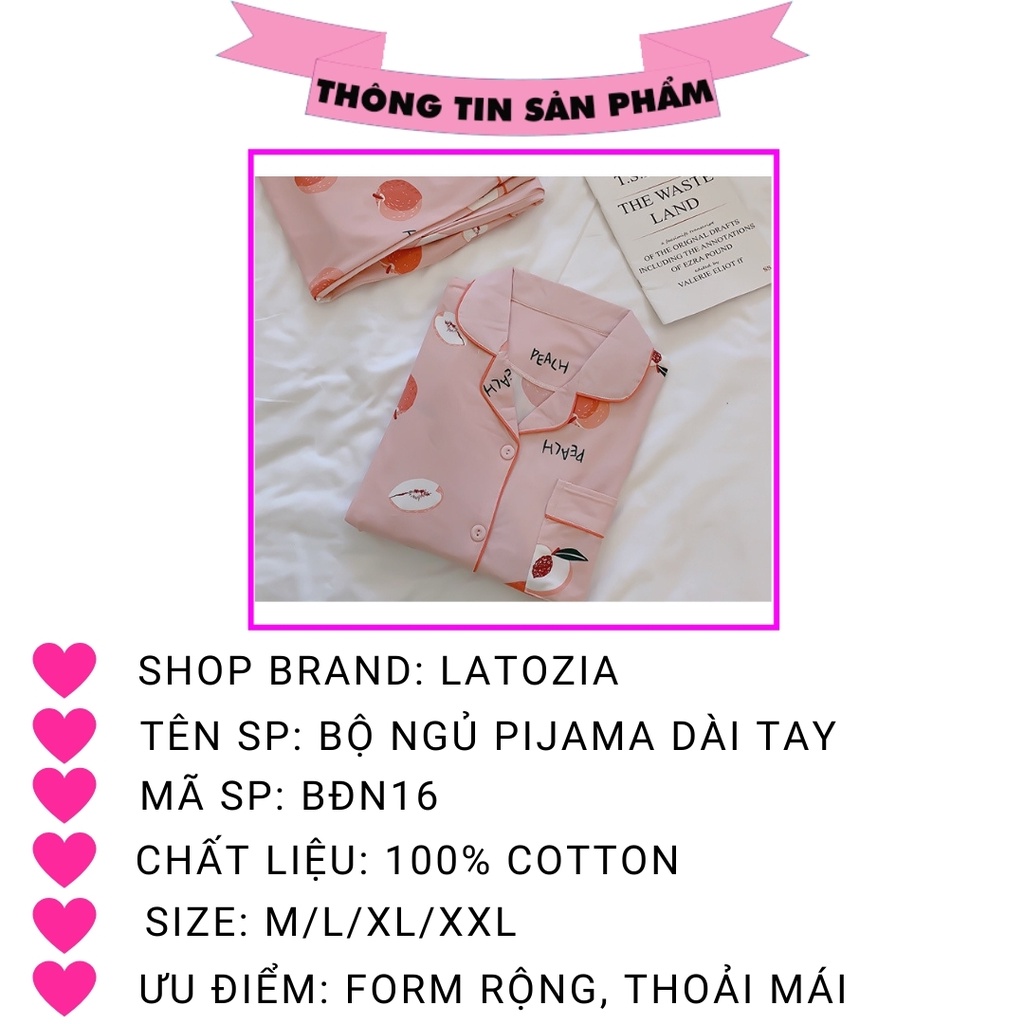 Đồ Bộ Nữ Pijama Mặc Nhà Tay Dài Quần Dài Cao Cấp Chất Dày Ấm LATOZIA BĐN16 | BigBuy360 - bigbuy360.vn