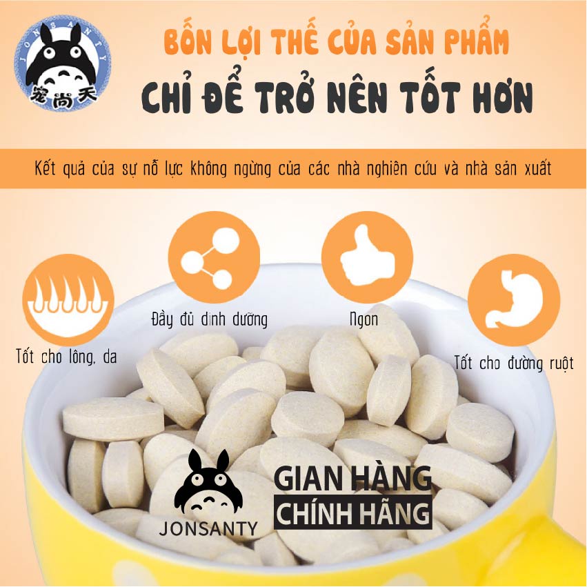 Viên uống dinh dưỡng cho thỏ hãng JONSANTY bổ sung Kẽm,Axit lactic,Sắt,Kali,cân bằng dinh dưỡng bồi dưỡng lông mới  095