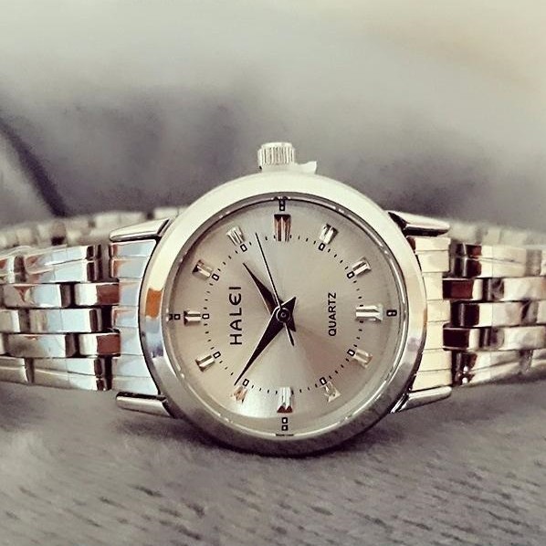 Đồng Hồ Nữ Halei Dây Trắng Chống Nước Chính Hãng- Đồng Hồ Máy Nhật