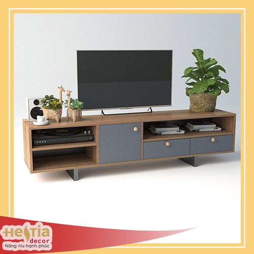 KỆ TIVI GỖ THIẾT KẾ SANG TRỌNG TIỆN NGHI (200x45x50) Gỗ MDF phủ Melamin, chống ẩm.