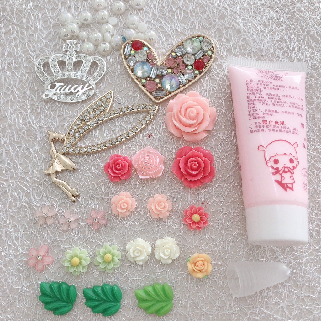 Bộ Kit keo kem trang trí mẫu Thiên Thần Set Nguyên Liệu Keo Kem Trang Trí Ốp lưng