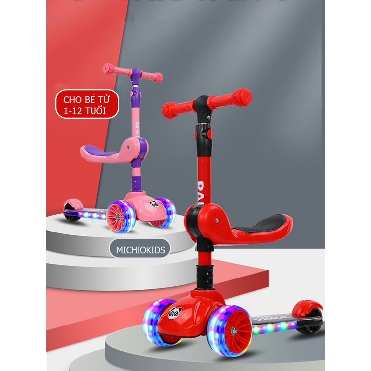 Xe trượt scooter 3 in 1 3 bánh phát sáng có đèn có nhạc cho bé
