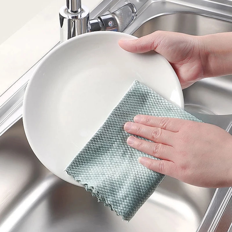 MICROFIBER Set 5 Khăn Vi Sợi Siêu Thấm Hút Vệ Sinh Đa Năng