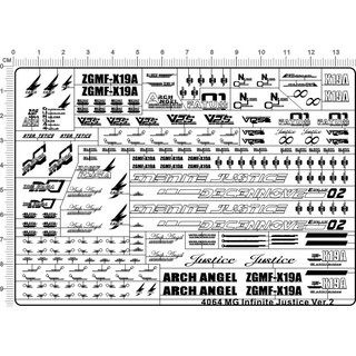 Decal dán MG 1/100 Gundam Infinite Justice kim loại