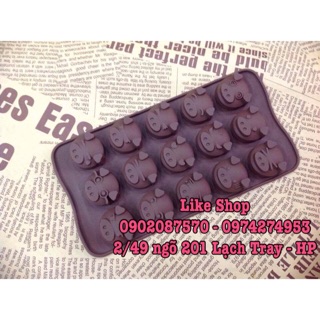 Khuôn đổ chocolate silicone 15 sắc thái lợn