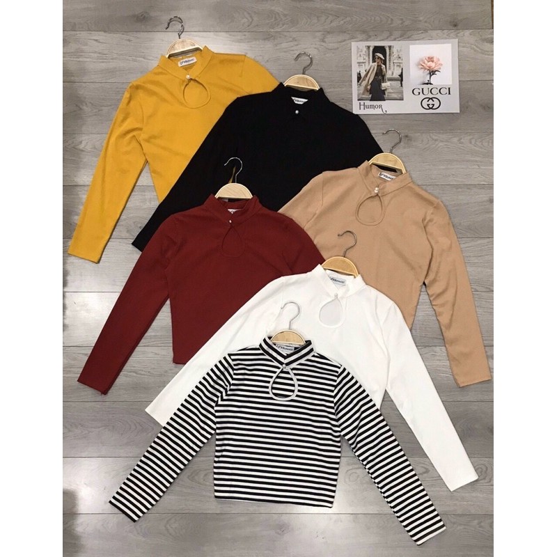 Áo croptop cổ tàu