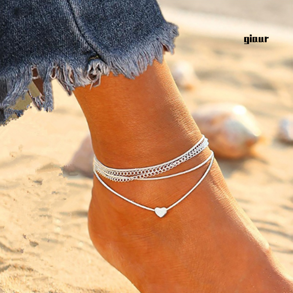 Lắc Chân Nhiều Lớp Mặt Hình Trái Tim Thời Trang | BigBuy360 - bigbuy360.vn