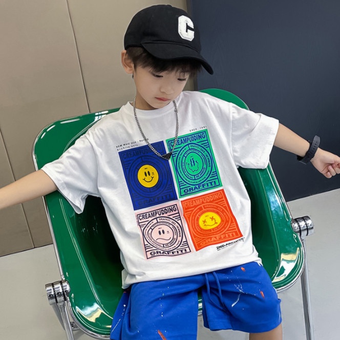 Áo Thun Cotton In Họa Tiết Thời Trang Mùa Hè Cho Bé Trai