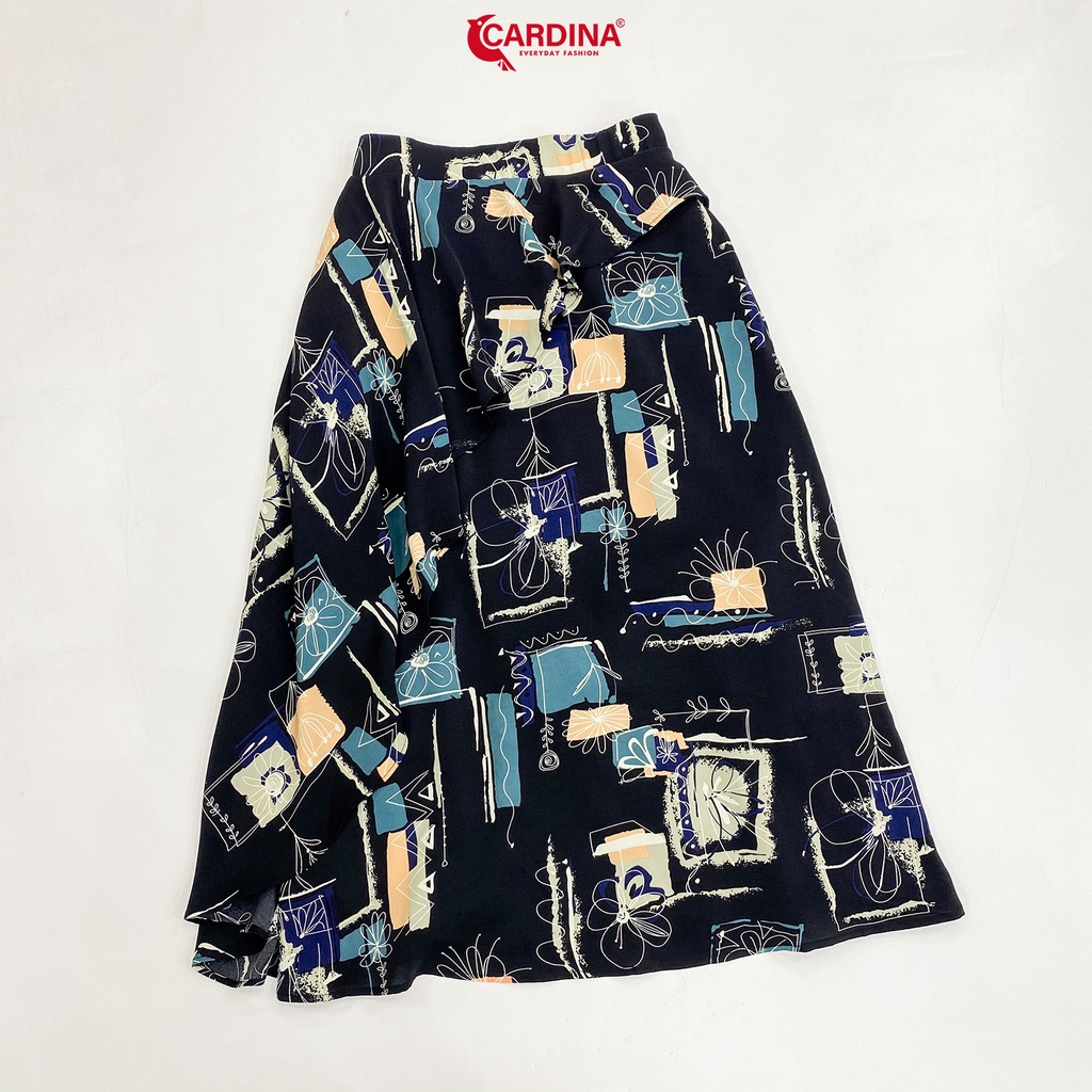 Chân Váy Nữ 𝐂𝐀𝐑𝐃𝐈𝐍𝐀 Đồ Công Sở Chất Lụa Mango Nhật Cao Cấp 2 Lớp Dáng Xòe Họa Tiết Hoa Cách Điệu 2CV02.(Không Kèm Áo)