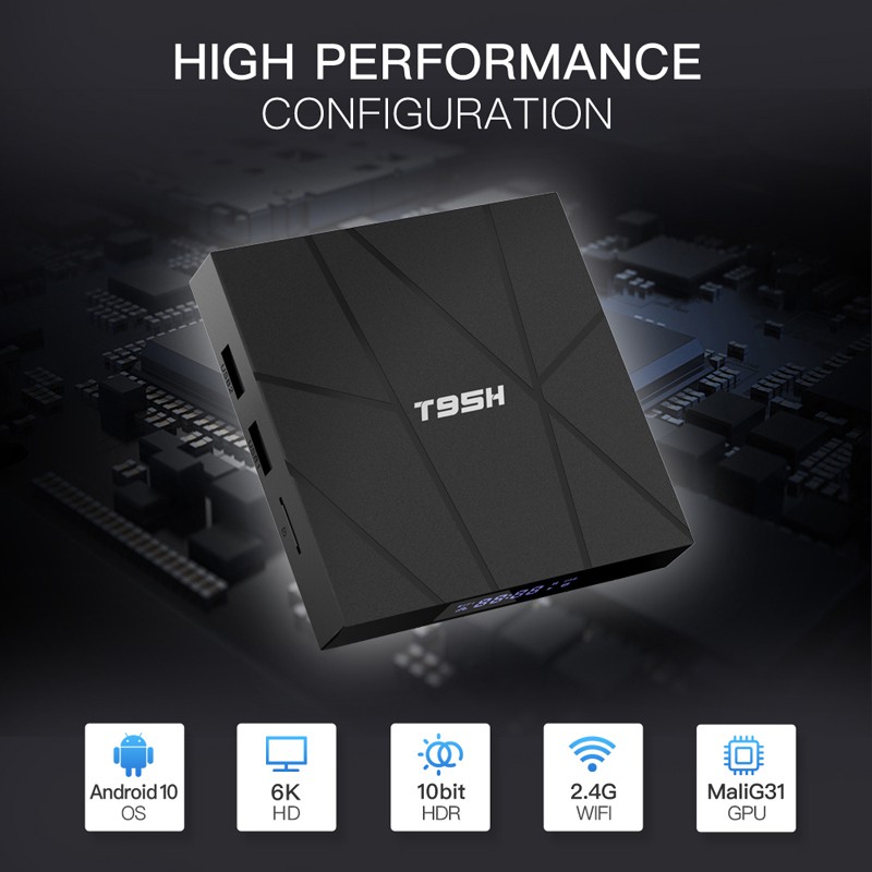 Tivi Box  4k bộ nhớ 16G ram 2G android 10.0 xem nhiều kênh truyền hình bảo hành 1 năm T95H Android tv box