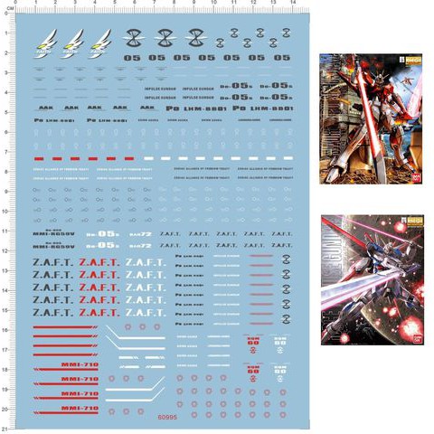 Decal nước dán mô hình gundam Destiny | Force Impulse Sword Blast Canon Custom MG RG MB - Water sticker