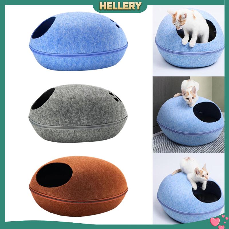 Lều Ngủ Bằng Nỉ Tự Nhiên Có Khóa Kéo Cho Mèo