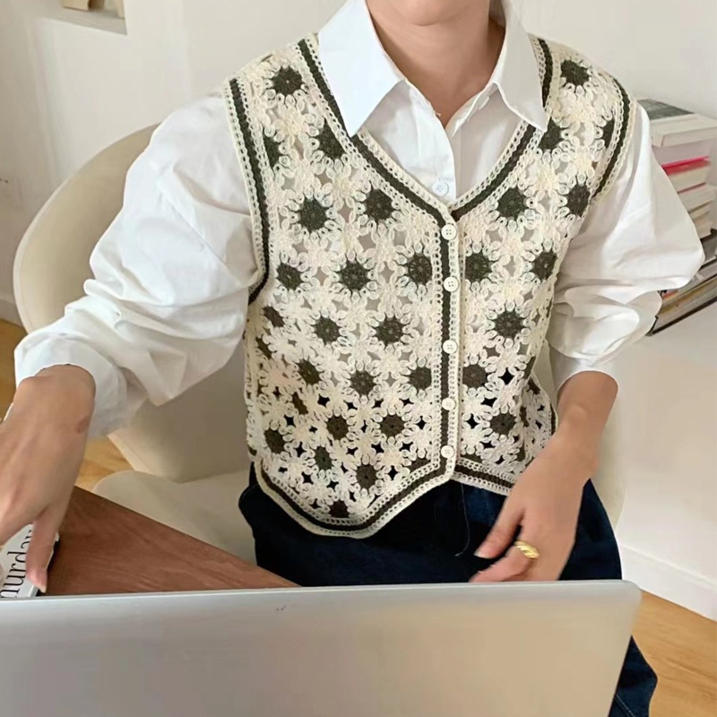 Áo Croptop Dệt Kim Sát Nách Cổ V Xẻ Sâu Kiểu Đường Phố Cho Nữ