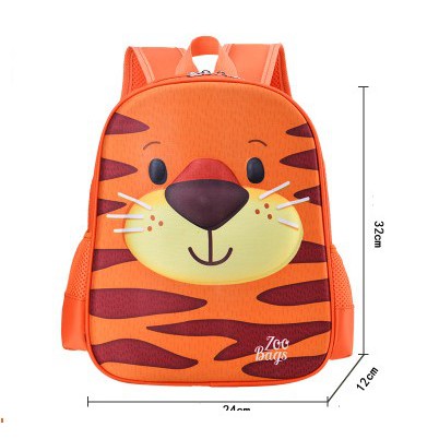 Balo cho bé mẫu giáo mầm non hình con hổ con voi in 3D đáng yêu Teen Store TS282