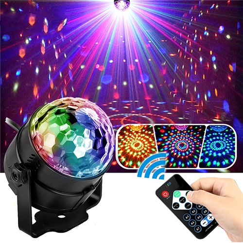 Đèn Nháy Theo Nhạc Led Cầu Hiệu Ứng 7 Màu Siêu Đẹp, Đèn Cho Phòng Karaoke, Có Điều Khiển Từ  Xa