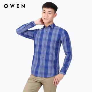 Áo sơ mi dài tay Nam Owen Bamboo Regular Fit Xanh - AR23769D
