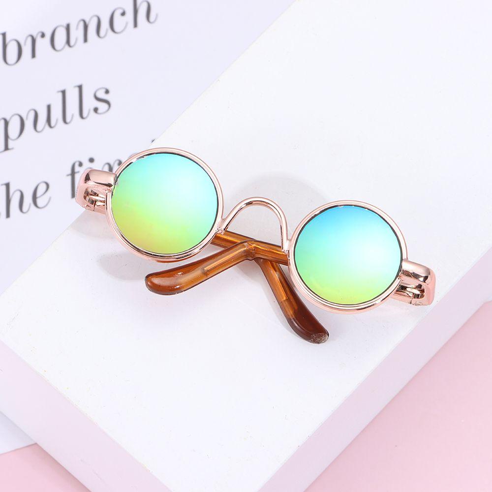 Mắt Kính Gọng Tròn Phối Lông Xù Màu Cầu Vồng Dễ Thương Cho Búp Bê BJD 1 / 61 / 12