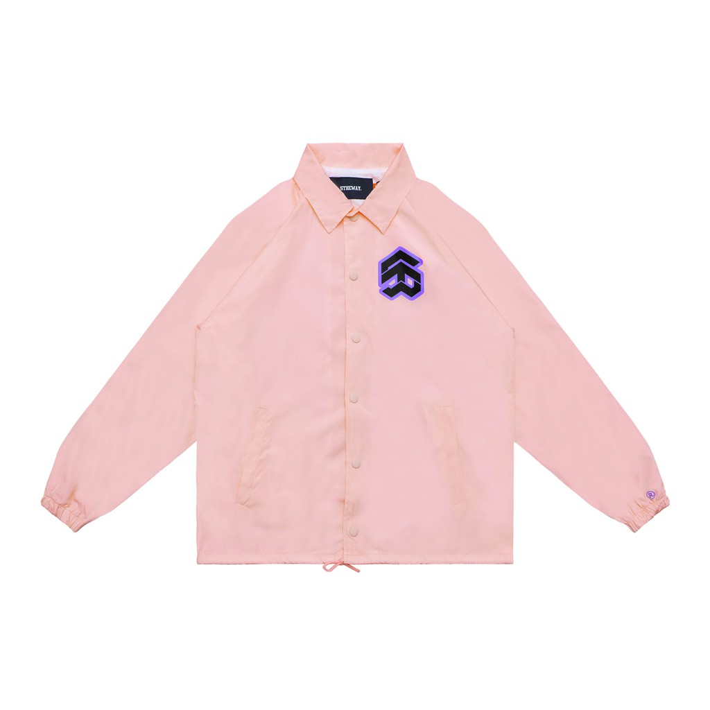 5THEWAY® /stroke/ BIG LOGO COACH JACKET™ in CRYSTAL ROSE aka Áo Khoác Dù Hồng