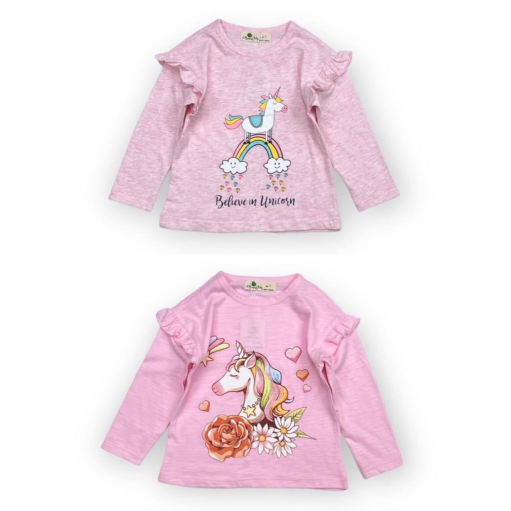 Áo bé gái dài tay LITIBABY thu đông tay bèo, size 1,2 ,3, 4, 5, 6, 7 tuổi