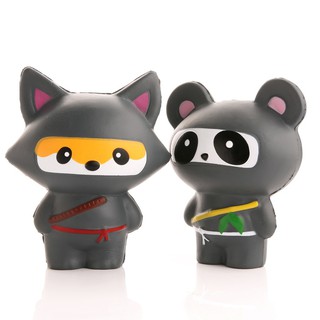 Mô hình mềm in hình gấu trúc/ cáo ninja đáng yêu squishy