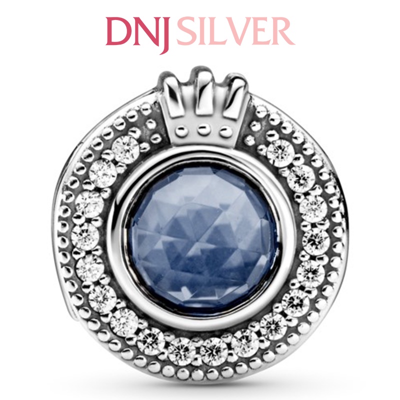 [Hàng cao cấp] Charm bạc 925 cao cấp, hàng chuẩn bạc - Charm Sparkling Blue Crown O thích hợp để mix vòng tay charm
