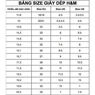 Giày sneaker trắng, giày thời trang cho bé HM auth