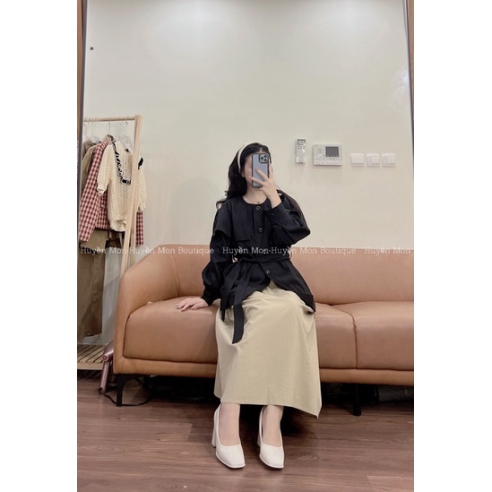 Áo Mangto cổ quạt