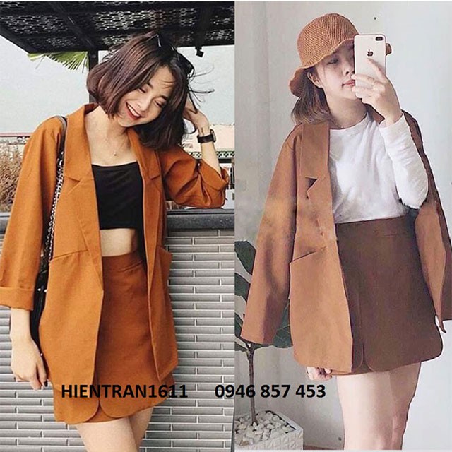 [HÀNG LOẠI 1] Áo vest blazer nữ màu nâu tây một lớp style Korea trẻ trung thanh lịch (Thời trang công sở VIP) (Cam kết h