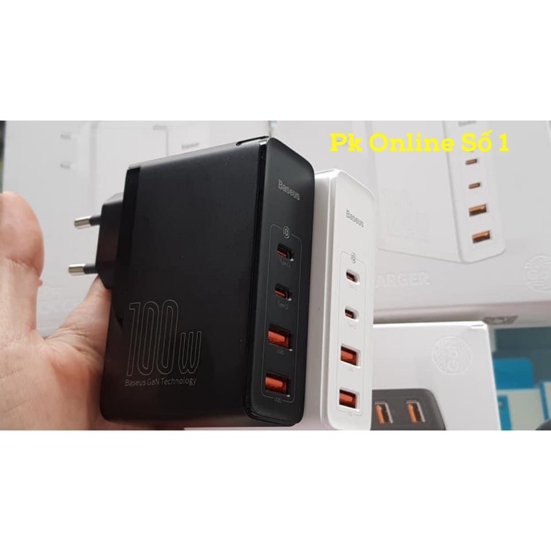 [Ảnh Thật] Củ Sạc Nhanh Baseus 100W Gan USB Type C PD QC 4.0 3.0 USB-C Cho Iphone 12 Pro Max Macbook