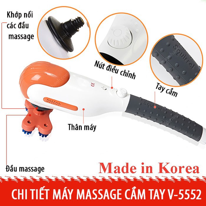 Máy Massage Toàn Thân Mini 5 Đầu Squirrel V-555