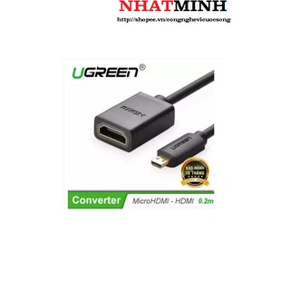 Cáp chuyển đổi micro hdmi đực sang hdmi cái dài 20cm ugreen 20134 .