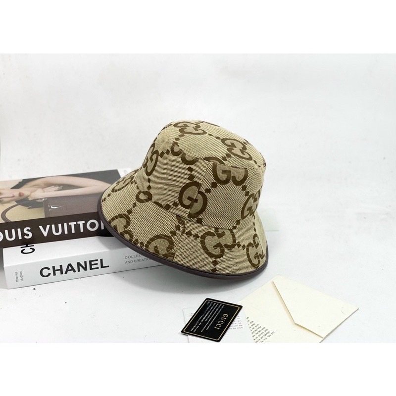 SET TÚI ĐEO CHÉO HÀ HỒ SIZE 16 SIZE 22 KÈM NÓN TAI BÈO BUCKET NAM NỮ UNISEX VIỀN DA VẢI DỆT CAO CẤP G.U.C.C.I