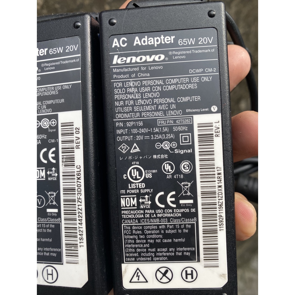 Dây sạc laptop IBM lenovo 65w 20V 3.25A nguyên bản Lenovo cung cấp