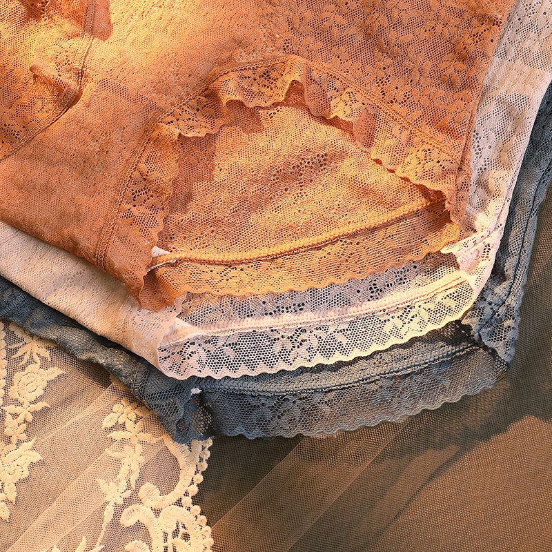 Quần lót AOWEINISI lưng cao phối ren phong cách quyến rũ dành cho nữ