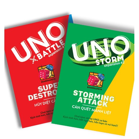 Combo 2 bộ Uno mở rộng Battle và Storm (mới nhất)