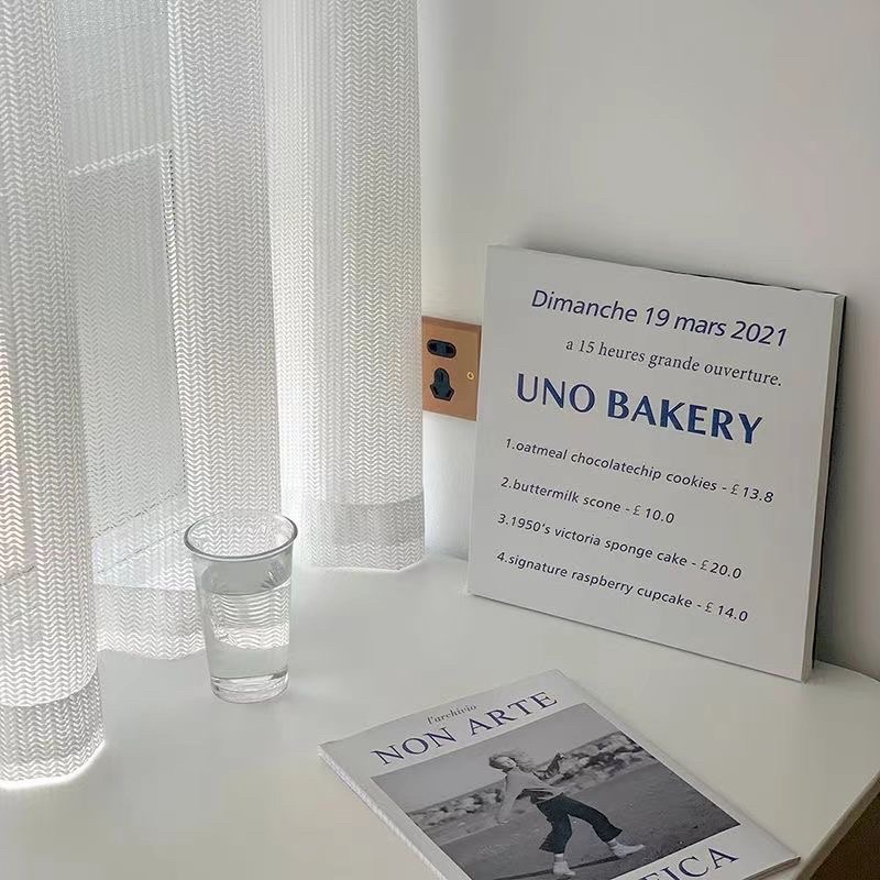 Khung tranh UNO BAKERY, hoa tulip phụ kiện chụp ảnh, trang trí treo tường để bàn