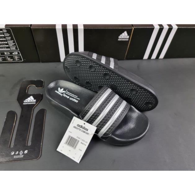 10.10 DÉP ADIDAS ADILETTE Chính Hãng - FULL BOX - Dép Bánh Mì Đen . [ SALE ] . . . : ⚡ new Ll . . . hot ³ '\ -hy7