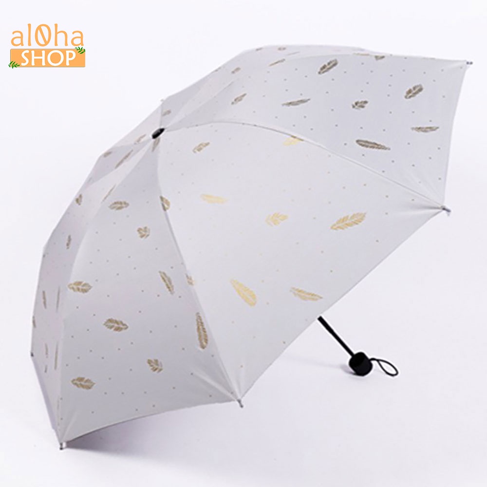 Ô dù gấp gọn hình lông vũ chống tia UV, chống mưa, chống nắng - al0ha Shop