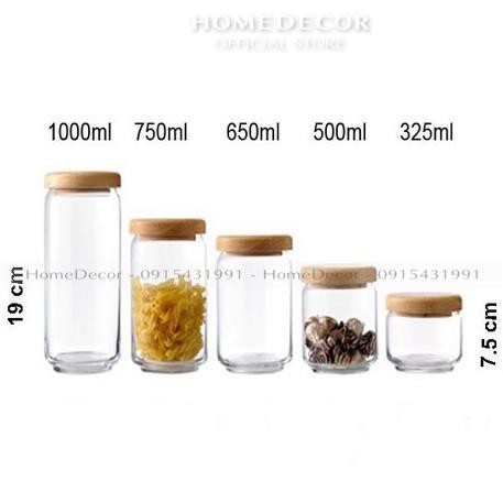 Hũ thủy tinh Ocean Pop nắp gỗ (các cỡ) | BigBuy360 - bigbuy360.vn