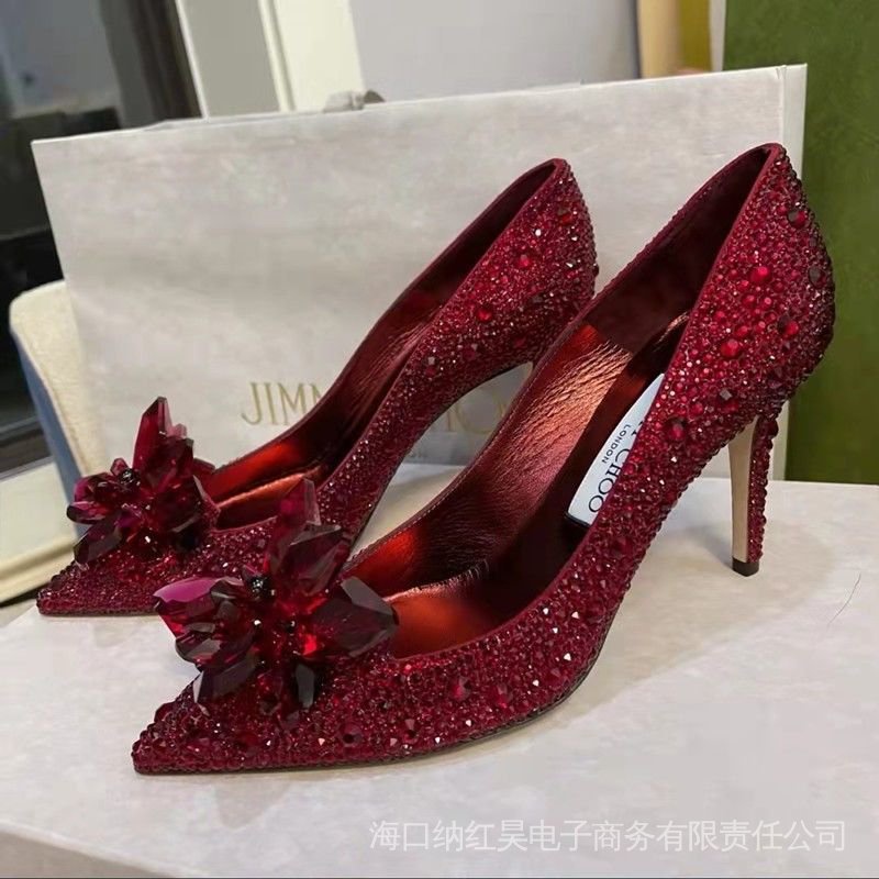 Giày Cao Gót Mũi Nhọn Đính Đá Thời Trang Mùa Xuân 2022 E3IH