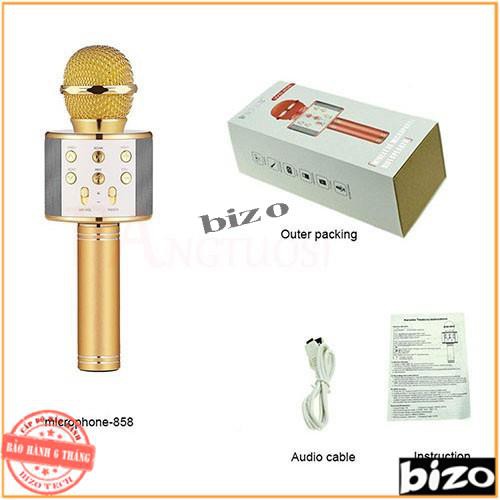 [SIÊU SALE] Mic hát karoke, Micro Bluetooth không dây hát karaoke WS-858 kết nối USB giá rẻ