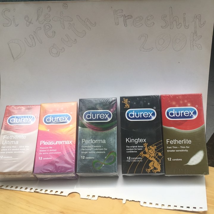 [COMBO] 5 hộp Bao cao su Durex 60 cái tùy chọn