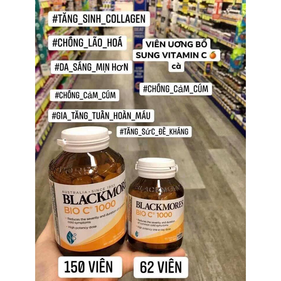 [Hàng Úc, đủ bill] Viên uống Blackmores Vitamin C Bio C 1000mg 62 viên