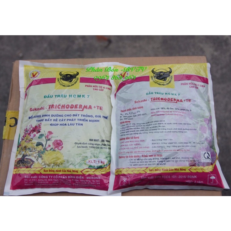 Phân Vi Sinh Hữu Cơ Trichoderma -CHUYÊN CÂY CẢNH CÂY ĂN TRÁI - ĐẦU TRÂU HCMK 7,Gói 1 ký