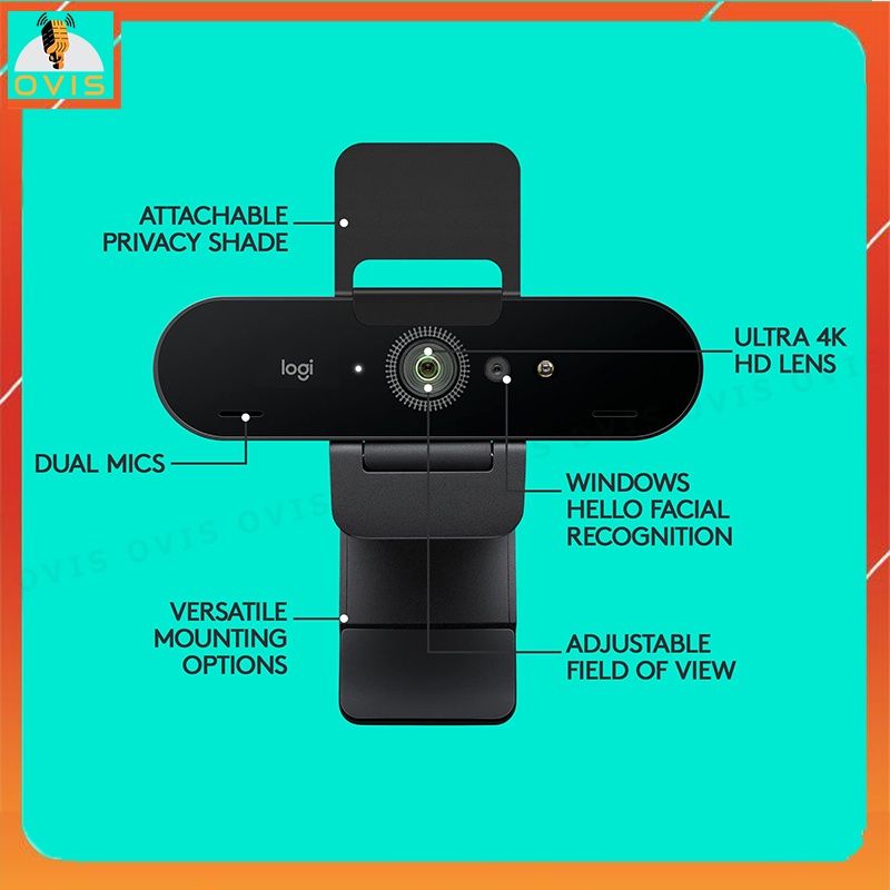 Logitech Brio 4K PRO / BRIO 500 - Webcam Họp Trực Tuyến Cao Cấp Độ Phân Giải Ultra HD 4K