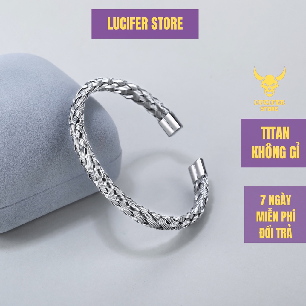 Vòng Tay Bạc Nam cá tính Unisex Titan không gỉ Đẹp Ngầu Curin Đơn Giản Lucifer Store Lắc Tay Phong Cách - Vòng Tay Curin