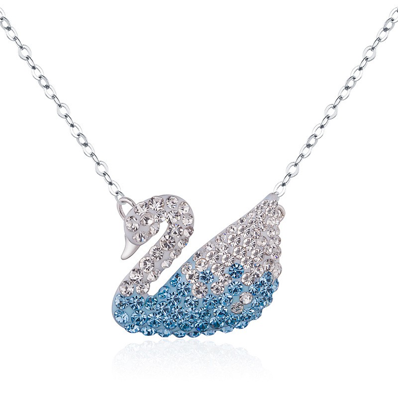 Dây chuyền mặt thiên nga màu Gradient Swarovski thời trang cho nữ