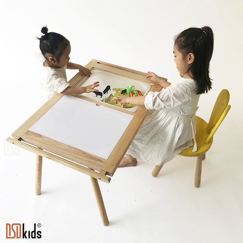 Bàn học cho bé 🛑FREESHIP🛑 Bàn học gỗ 3in1 đa năng cho bé học , chơi , sáng tạo [ Nguyên liệu 100% từ gỗ tự nhiên ] | BigBuy360 - bigbuy360.vn