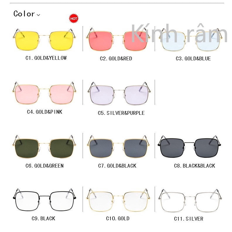 Kính mát hình vuông cao cấp thời trang cho nữ